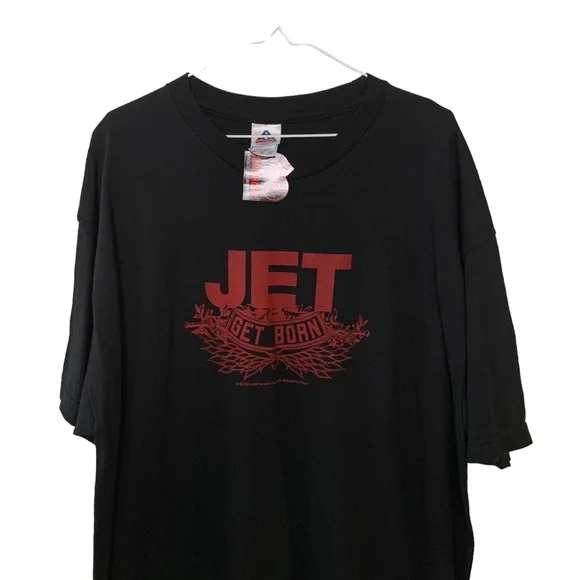 VTG Jet Get Born 2004 Band T Shirt Men’s XL Black Alt Rock Deadstock 00s Y2K - Picture 2 of 10